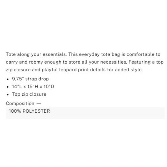 VS Victoria's Secret Leopard Mesh Tote Top Zip Closure Bag Black NEW - Picture 6 of 12